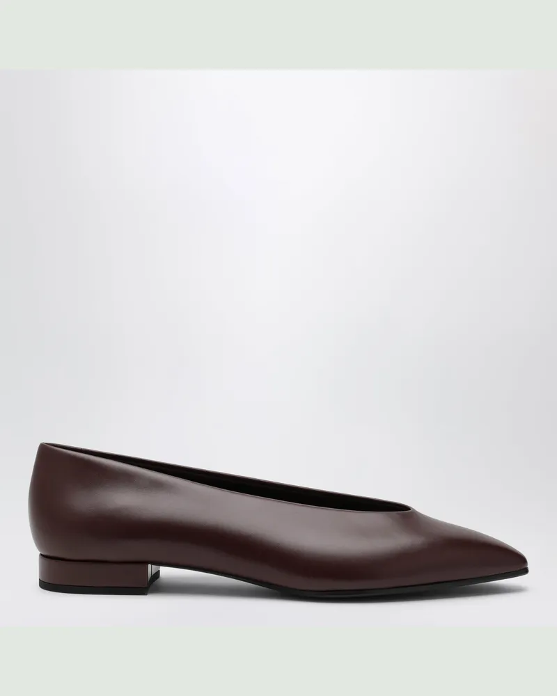 Loro Piana Braune „Rebecca"-Ballerinas aus Leder Red