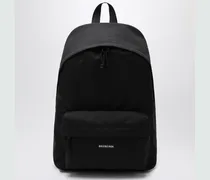 Schwarzer Explorer-Rucksack mit Logopatch