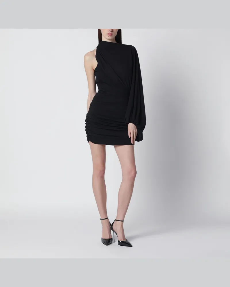ANDAMANE Schwarzes One-Shoulder-Minikleid 