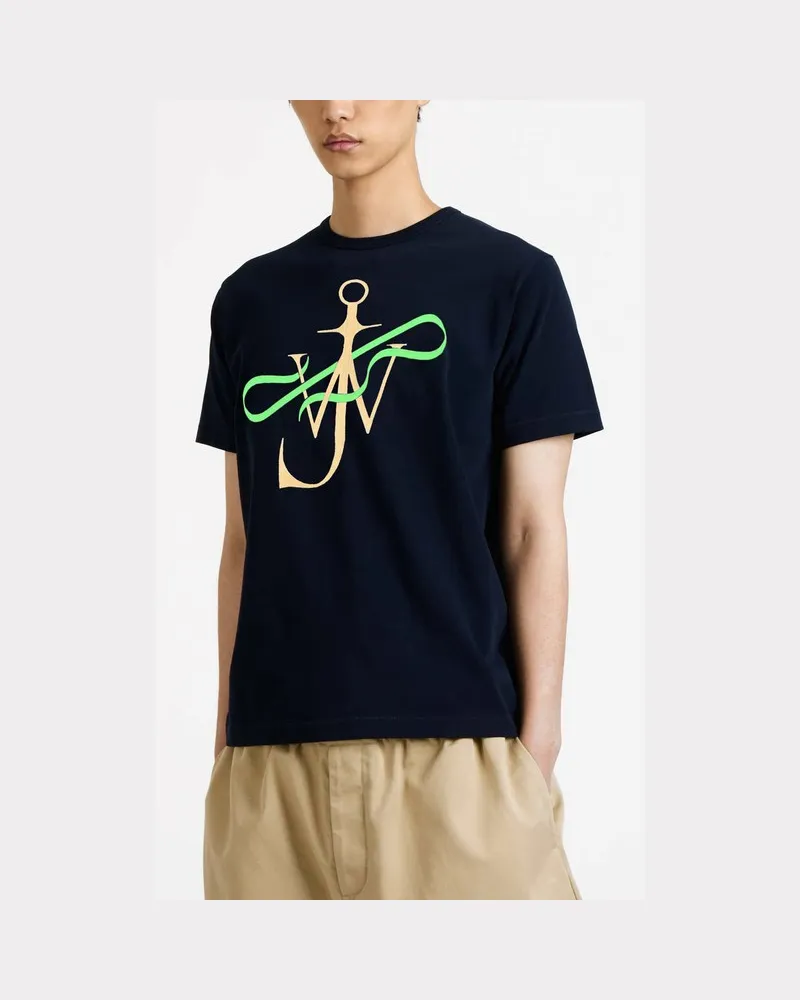 J.W.Anderson Navyblaues T-Shirt mit Logo-Print Blau