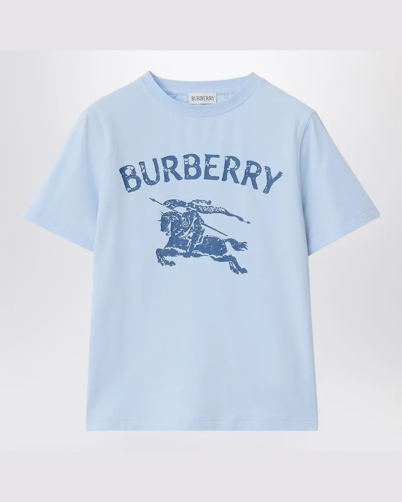 Burberry Hellblaues T-Shirt aus Stretch-Baumwolle mit EKD 