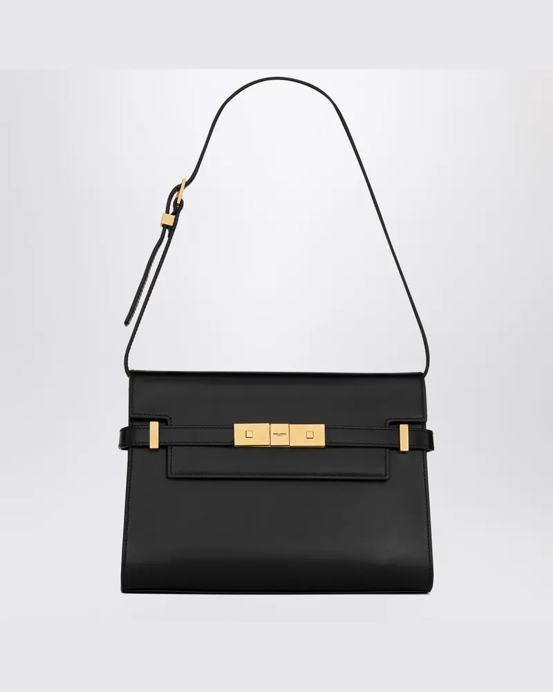 Saint Laurent Manhattan Small Tasche aus schwarzem Leder Schwarz
