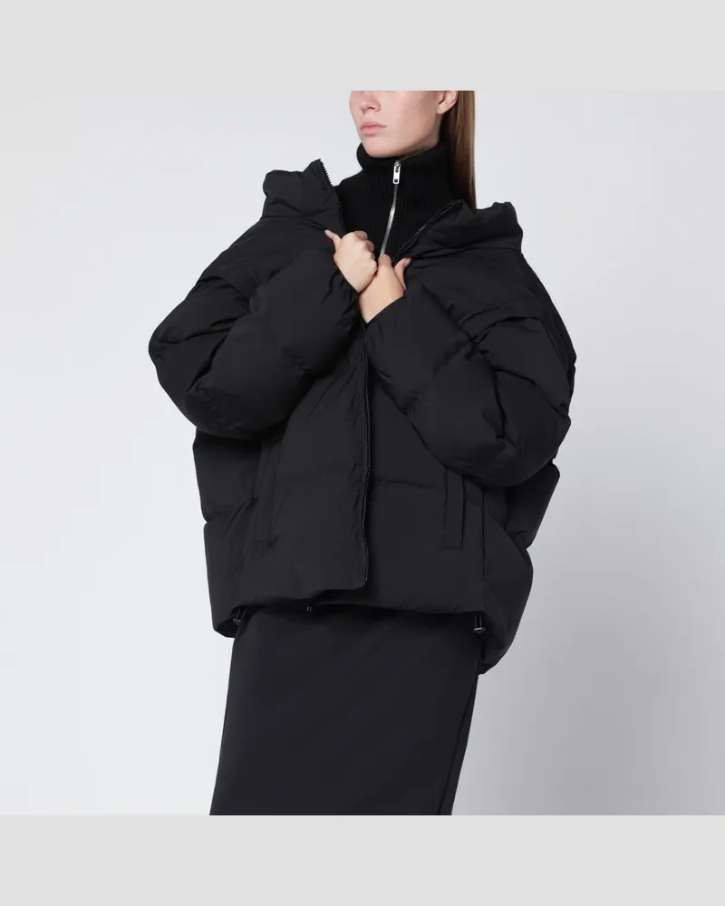 Maison Margiela Verwandelbare wattierte schwarze Jacke Black