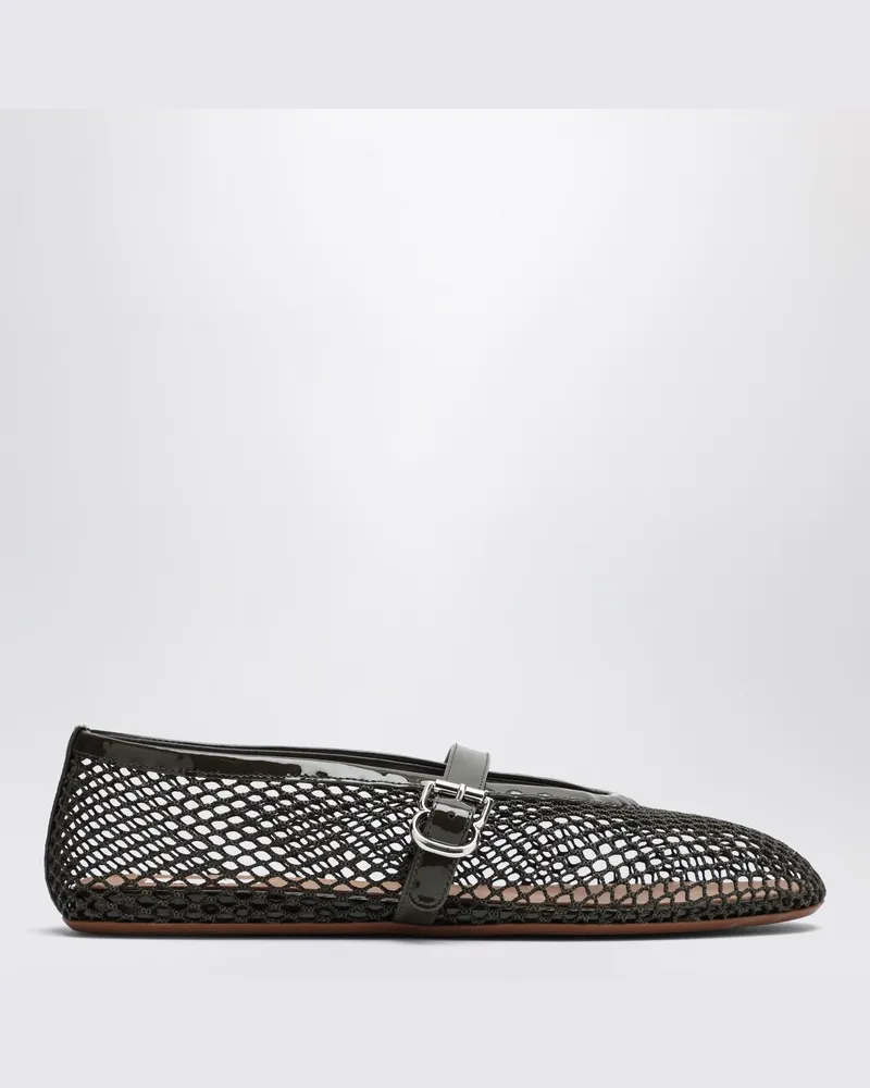Alaïa Ballerina aus khakifarbenem Netz Grün