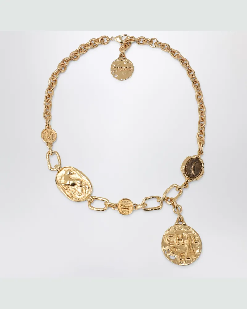 Chloé Medals Choker in Gold Yellow