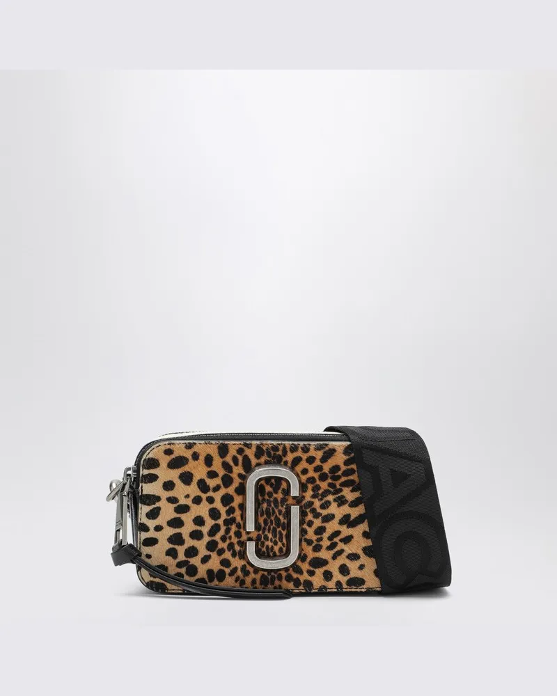 Marc Jacobs Umhängetasche Snapshot mit Leopardenmuster und Cavallino-Optik Schwarz