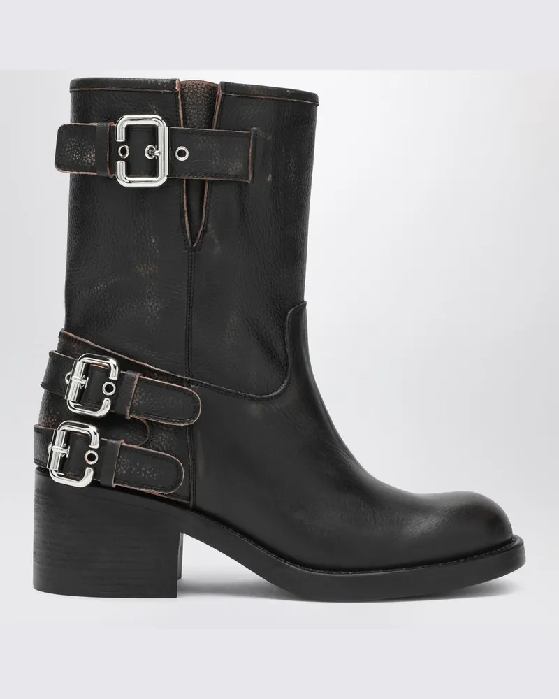 Chloé Schwarze Biker-Stiefel Dakota Schwarz