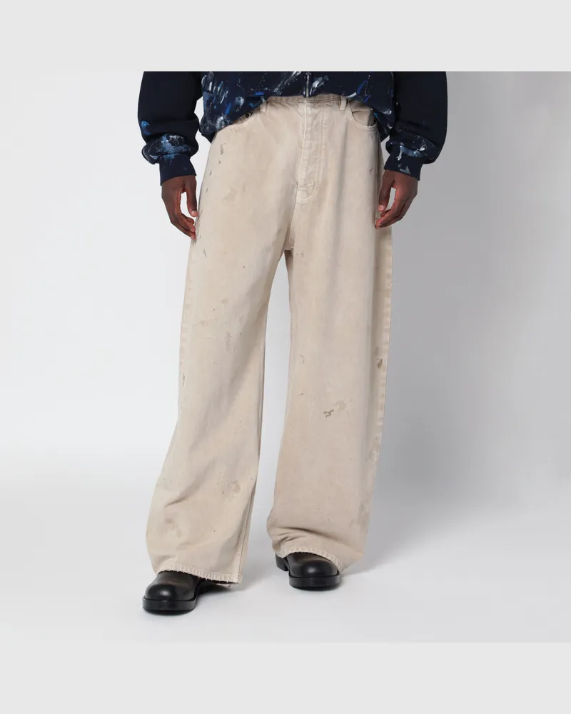 Balenciaga Beige Jeans im Used-Look mit Rissdetails Beige