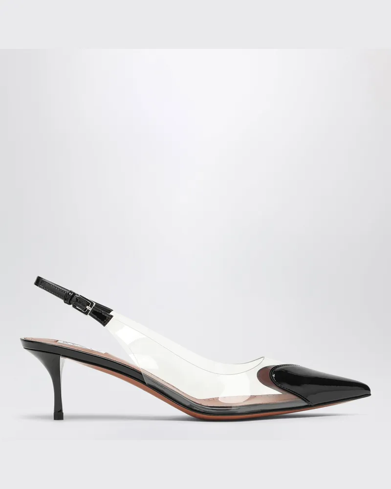 Alaïa Le Coeur schwarzes Lackleder Slingback Black