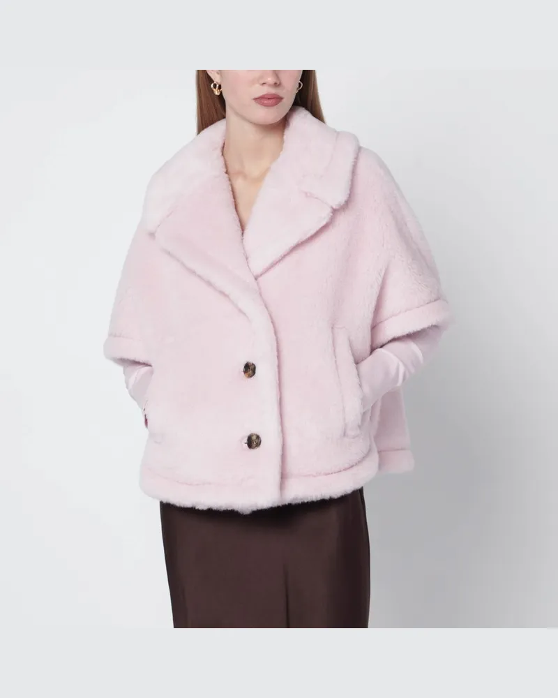 Max Mara Rosébeige Boxy-Teddy-Cape Rosa