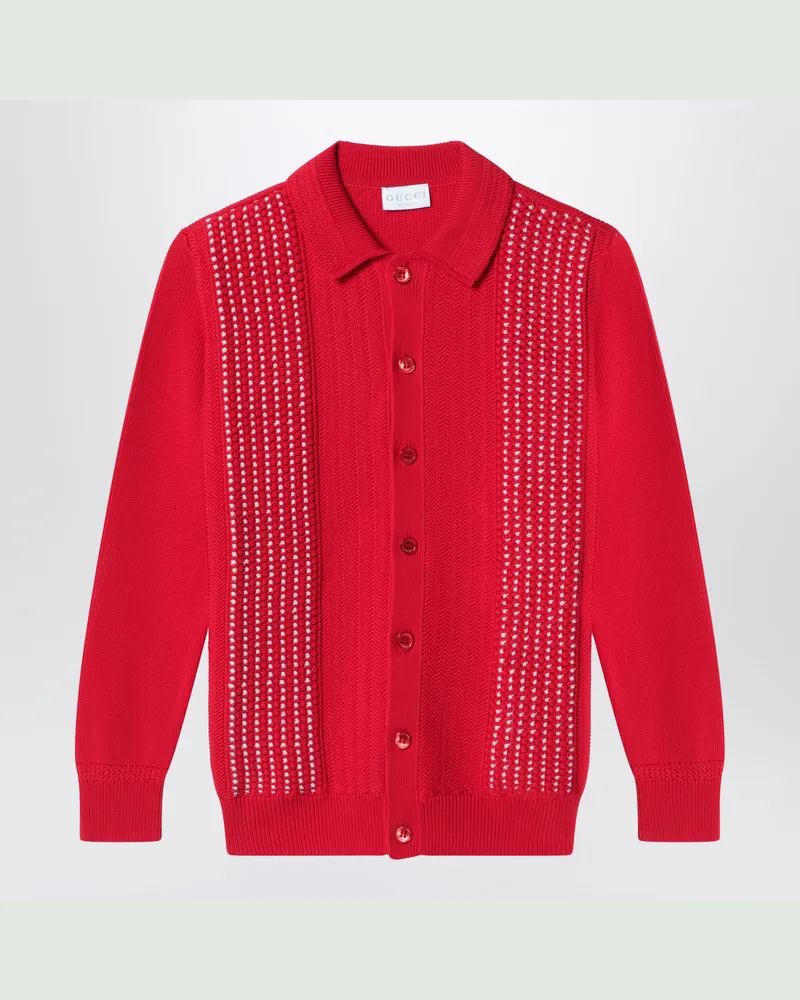 Gucci Roter Cardigan aus Baumwolle Red