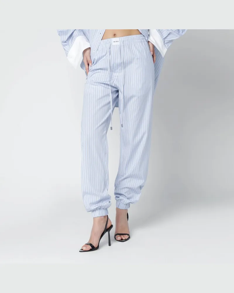 ATTICO Hellblau/weiß gestreifte Hose Hellblau