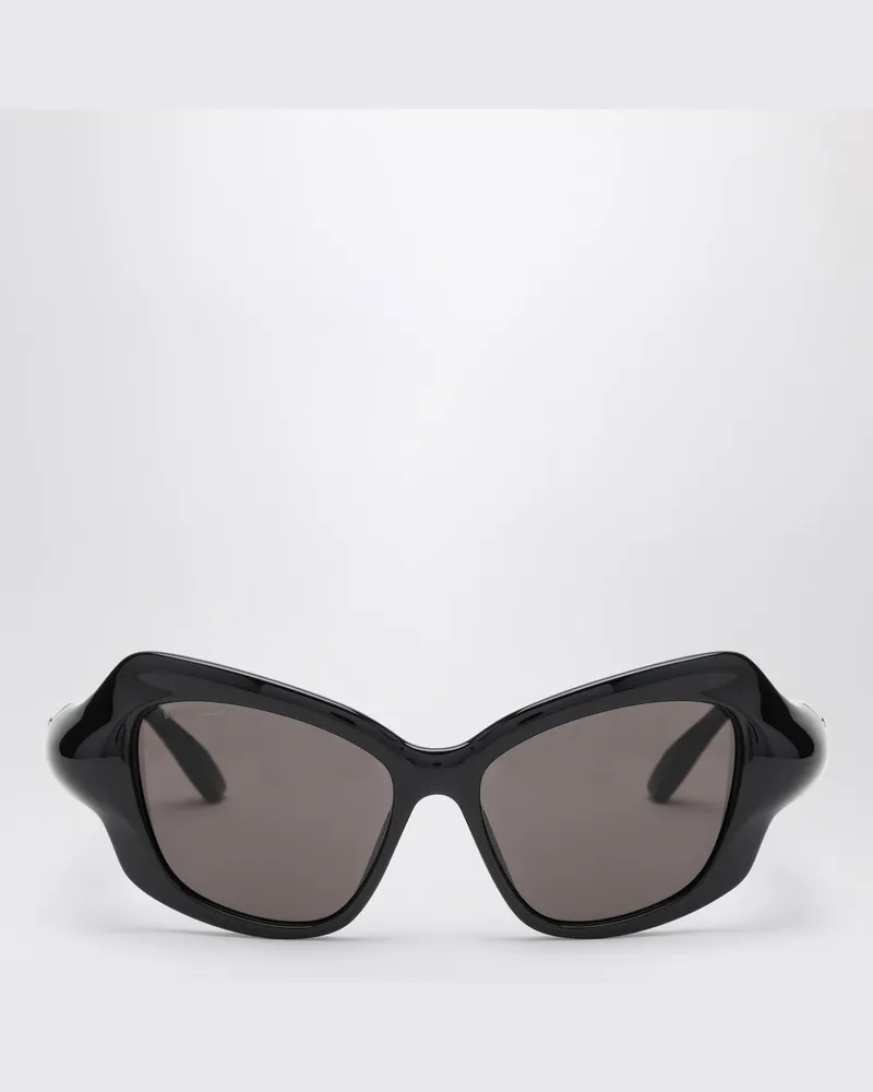 Balenciaga Schwarze Sonnenbrille Runner Cat Schwarz