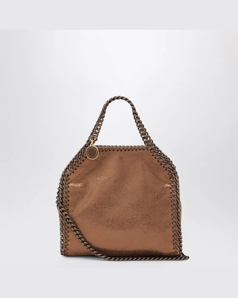 Stella McCartney Bronzefarbene Micro Falabella Tote Bag Beige
