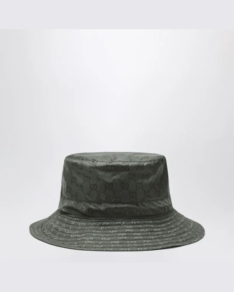 Gucci Wendbarer Hut in dunkelgrünem GG-Nylon Grün
