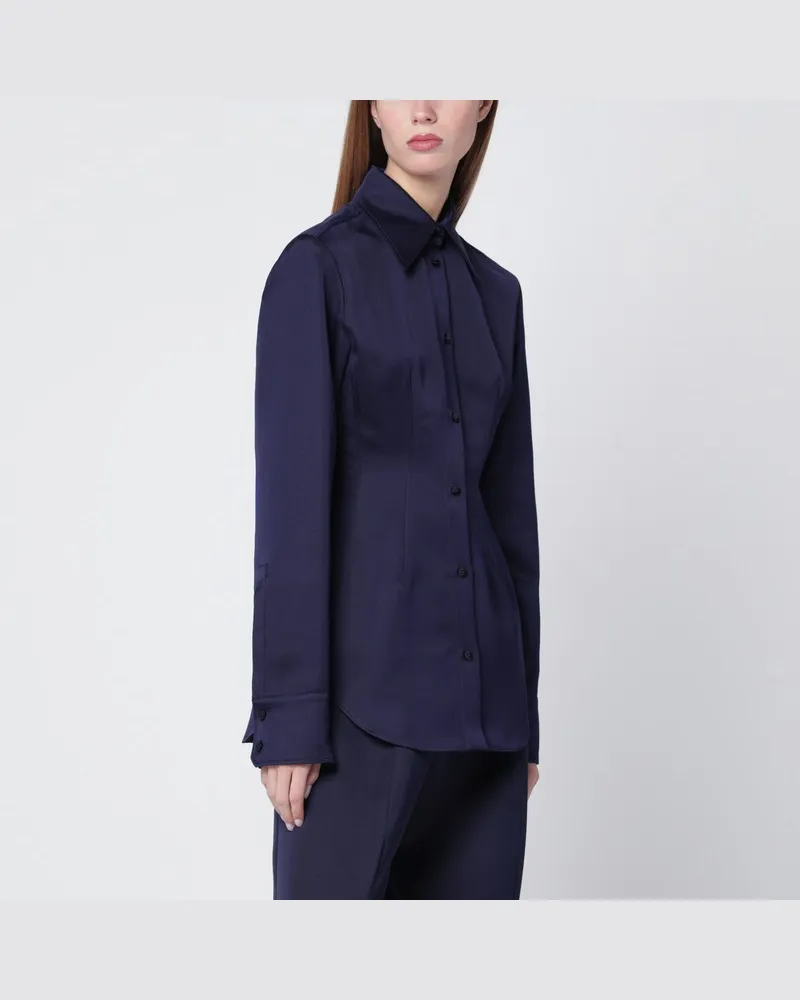 SPORTMAX Dunkellila enganliegendes Hemd Violett