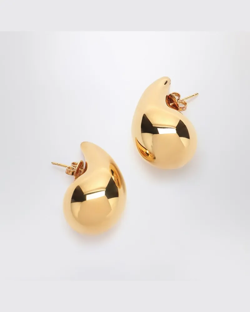 Bottega Veneta Kleine goldene Drop Ohrringe Metallisch
