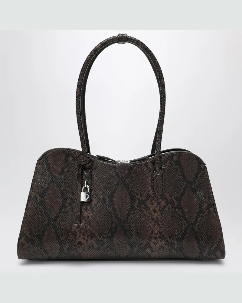 Stella McCartney Espressofarbene Ryder Tote Bag im Schlangeneffekt Brown