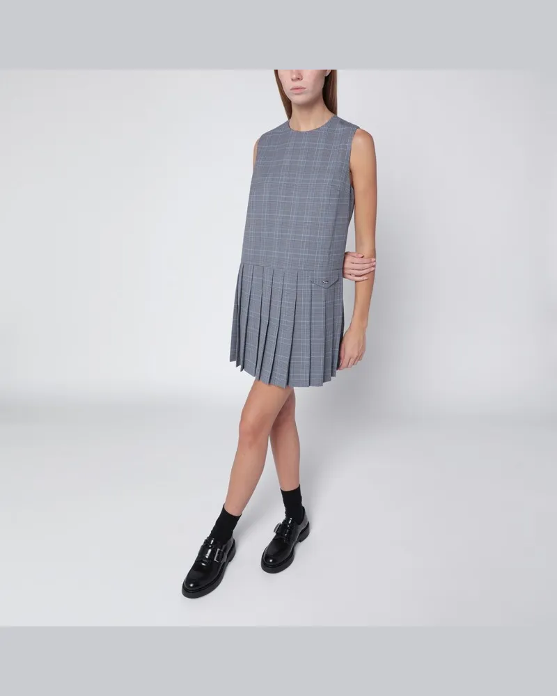 Kitsuné Plissiertes Kleid aus blauem Wollmix Blau