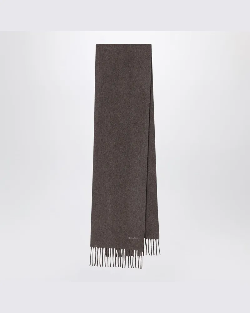 Max Mara Wollschal in Taubengrau Weiß