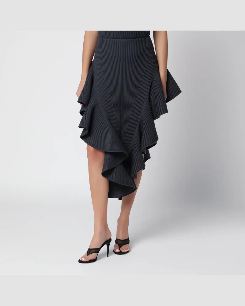 Alaïa blaugrauer Wollrüschenrock Grey