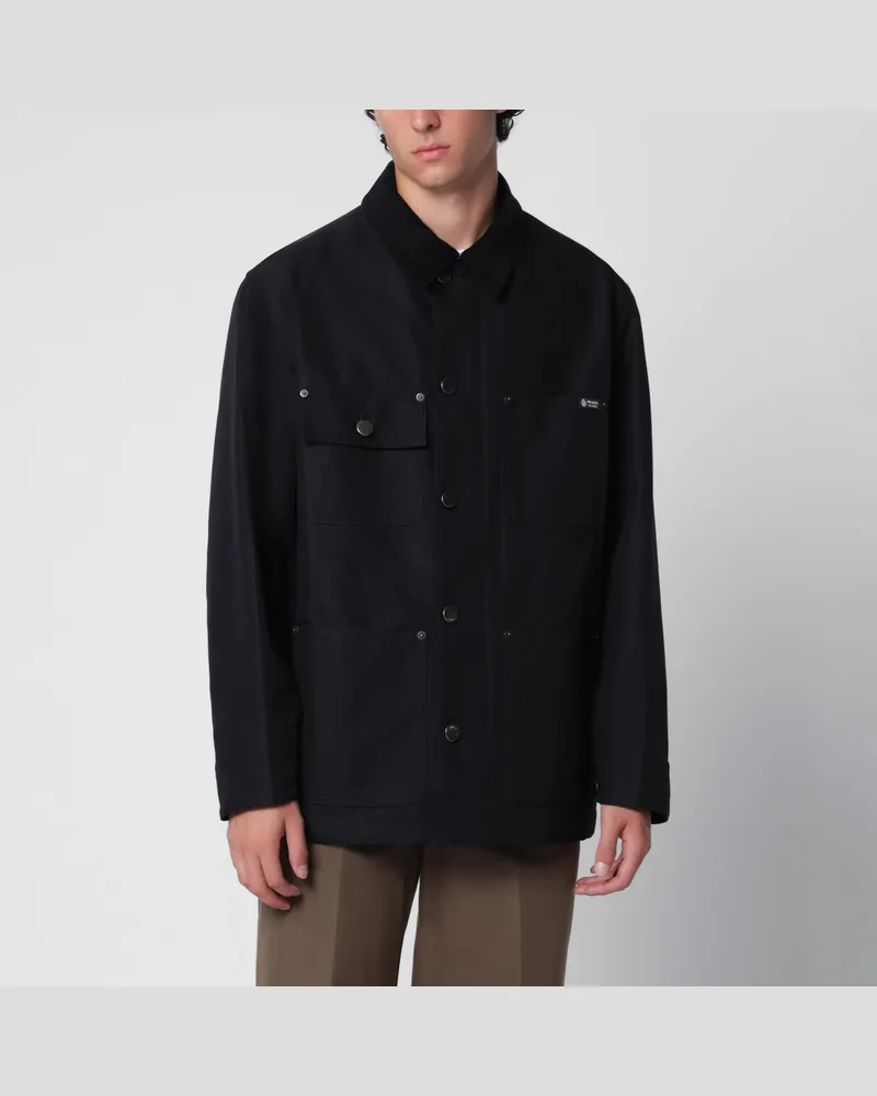 Prada Schwarze Jacke mit Kragen aus Cord Black