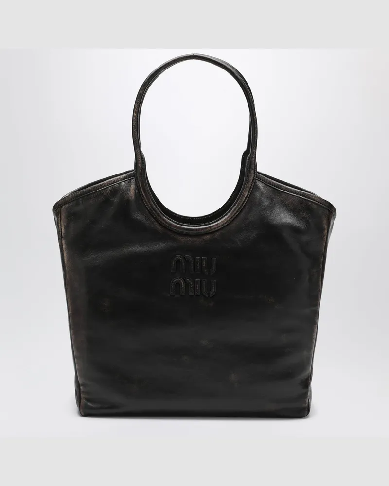 Miu Miu Ivy Shopper aus Lammnappa in Kaffee Brown