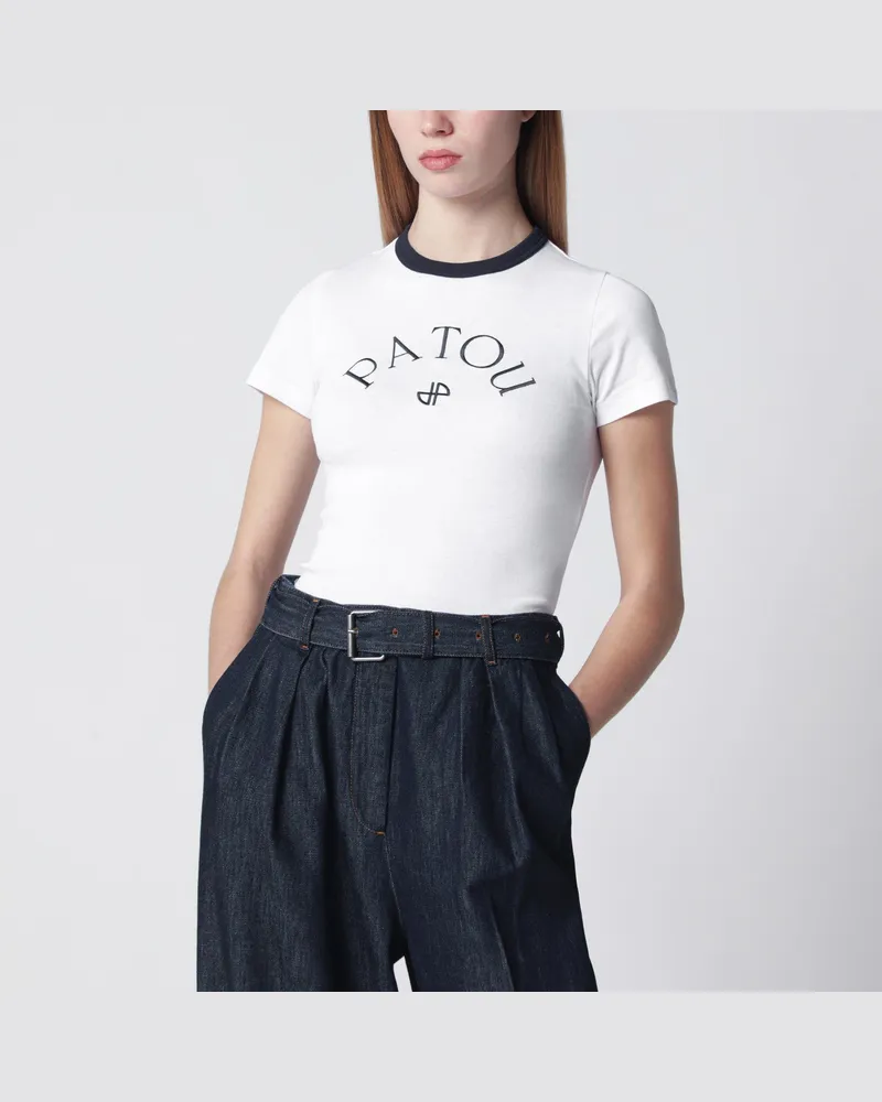 Patou Weißes T-Shirt mit gesticktem Logo White