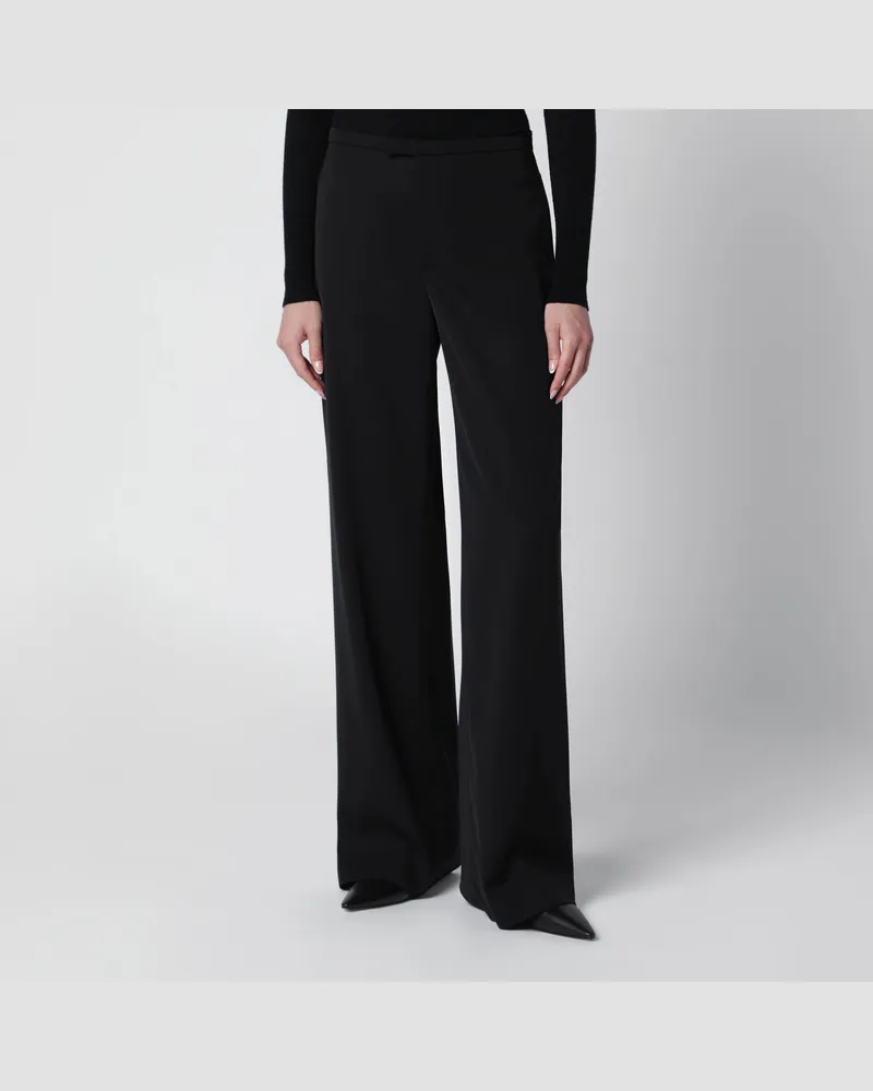 Gucci Oversize-Hose aus leichter Wolle in Schwarz Black