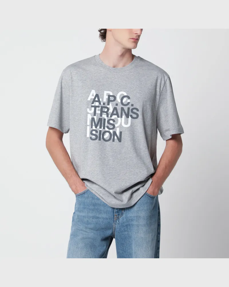 A.P.C. Grey Transmission T-shirt in cotton Grey