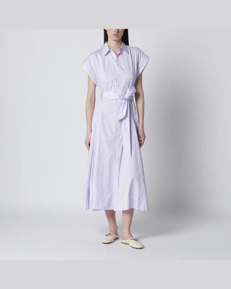 Ralph Lauren Hemdblusenkleid mit lilafarbenen Streifen Purple