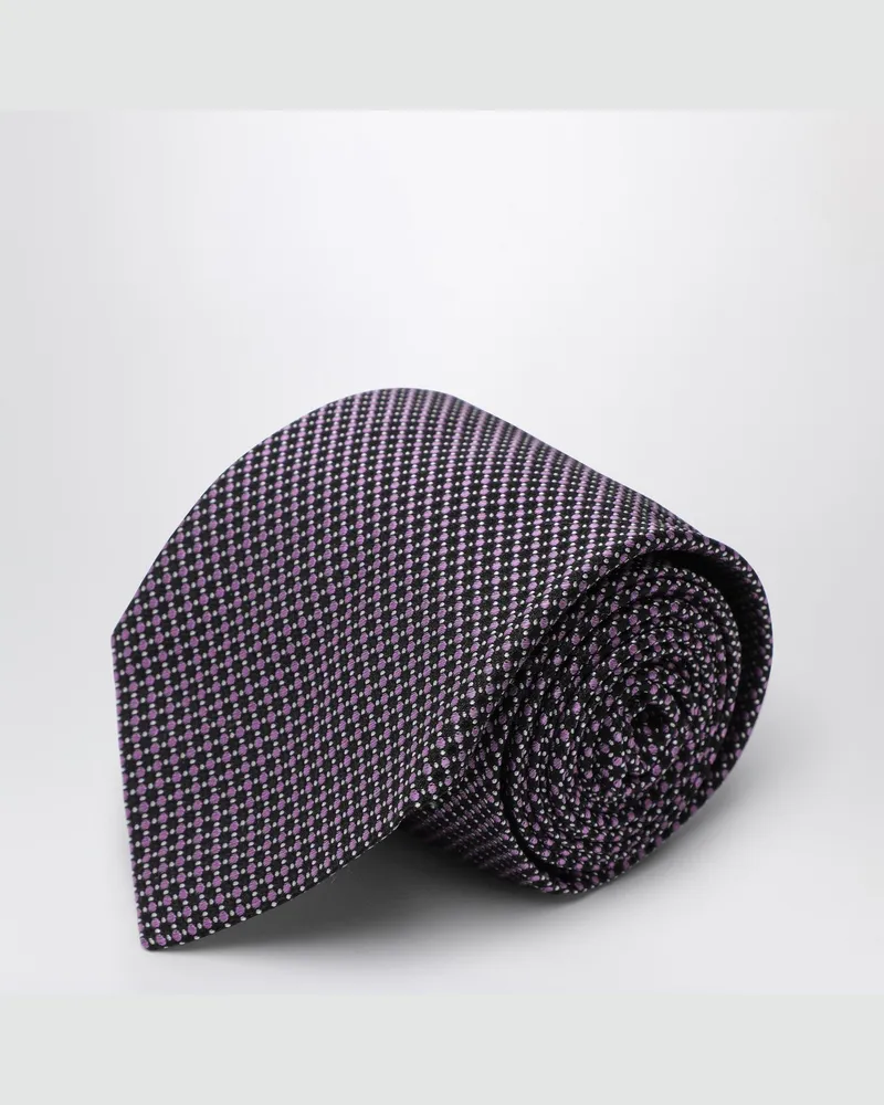 Destin Lila gepunktete Krawatte aus Seide 