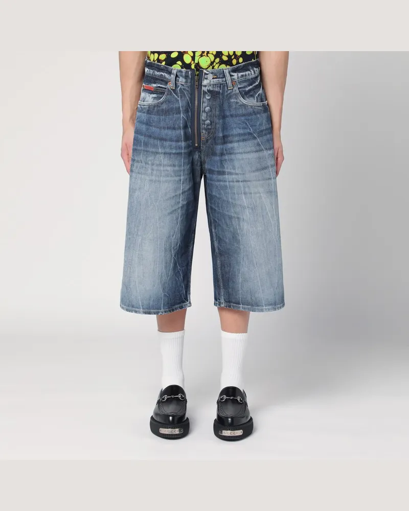 Martine Rose Bermuda in Denim Blau Acid Blau