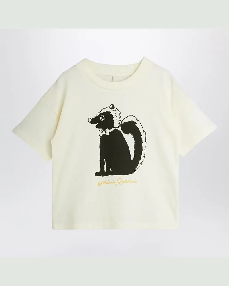 Mini Rodini T-Shirt mit Stinktier-Print aus Bio-Baumwolle White