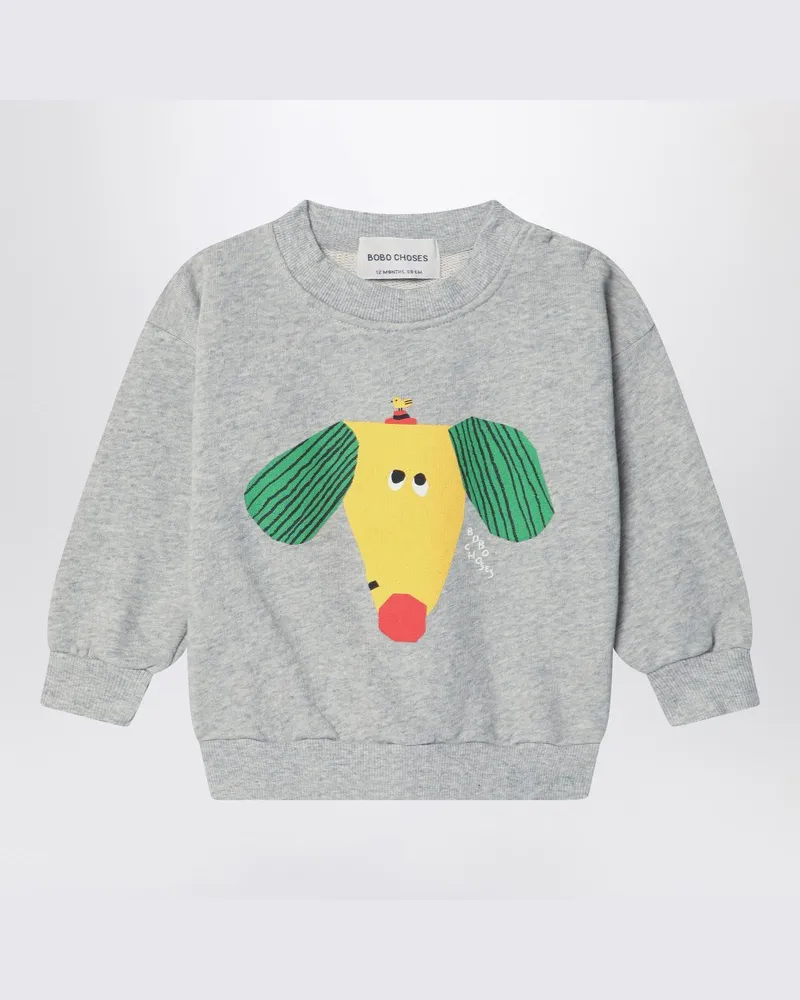 BOBO CHOSES Graues Sweatshirt Happy Dog Grau