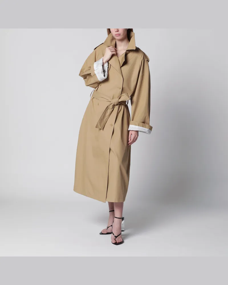 FRANKIE Shop Riva Trenchcoat aus Baumwolle in Camel Brown