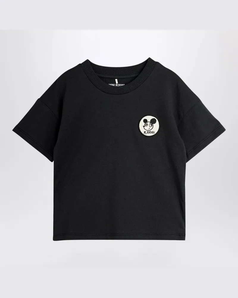 Mini Rodini Schwarzes T-Shirt von Ritzratz aus Bio-Baumwolle Black