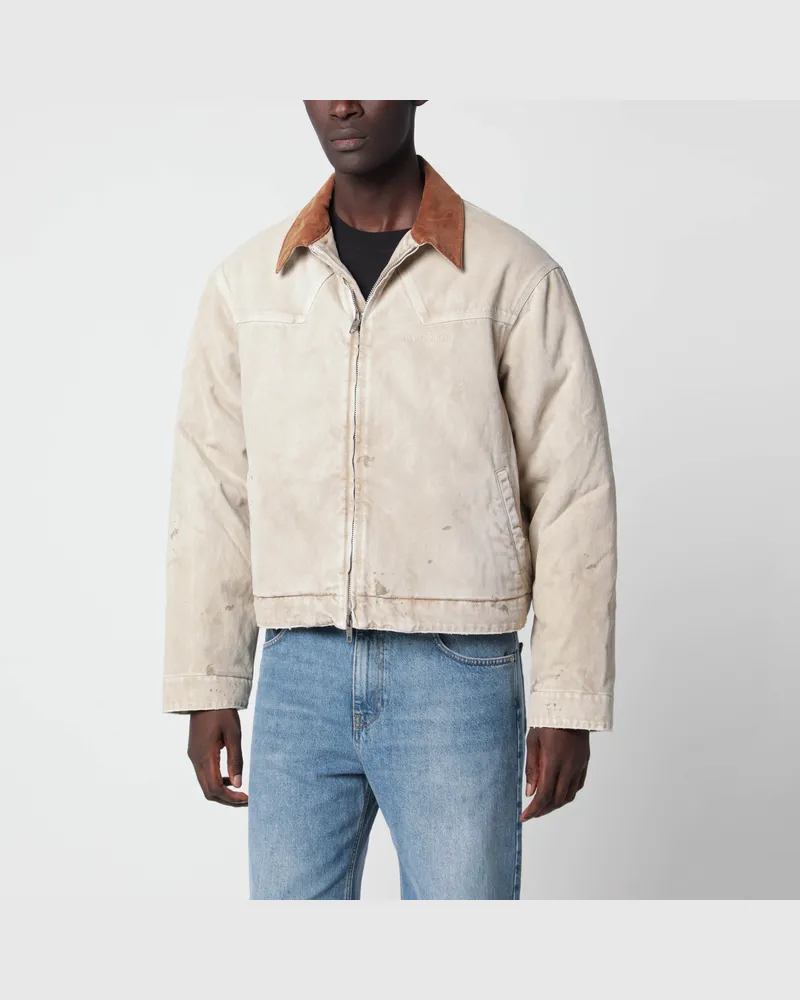 Balenciaga Beige Baumwolljacke mit Reißverschluss im Vintage-Look Beige