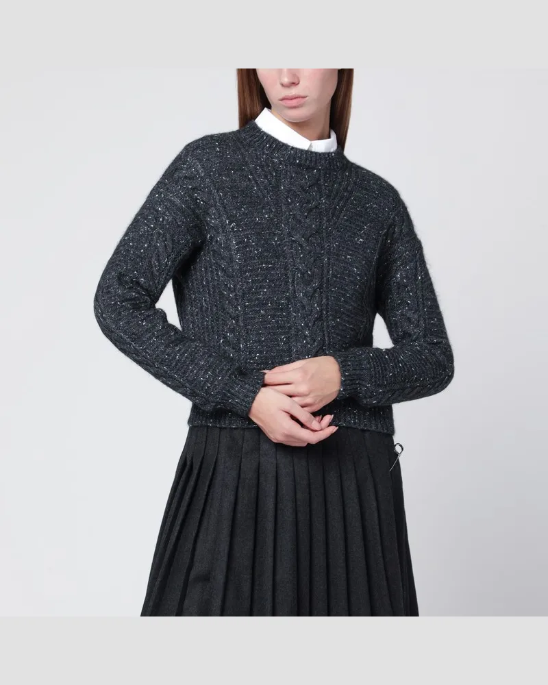 Max Mara Anthrazitfarbener Boxy-Pullover aus Alpakamischung Orange