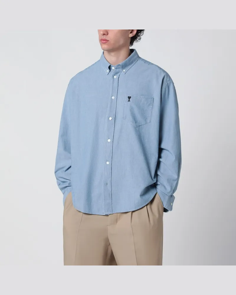 AMI Paris Hellblaues Ami de Coeur Hemd Blau