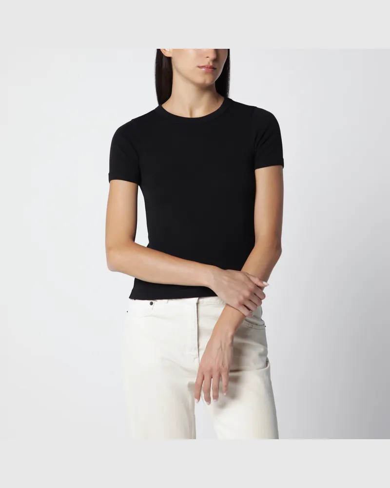 Flore Flore Schwarzes Car Tee T-Shirt aus Bio-Baumwolle Black
