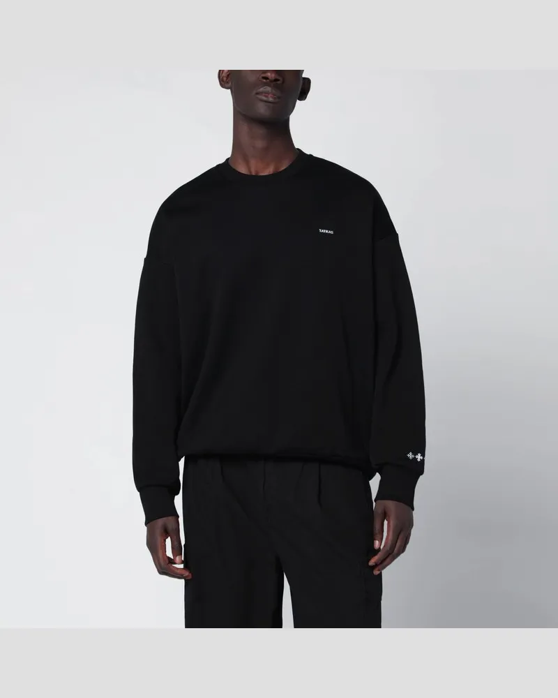 TATRAS Schwarzes Sweatshirt aus Baumwolle mit gesticktem Logo Weiß