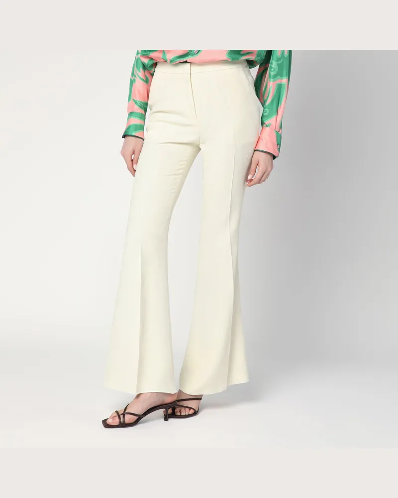 Etro Schlaghose aus elfenbeinfarbener Viskose 