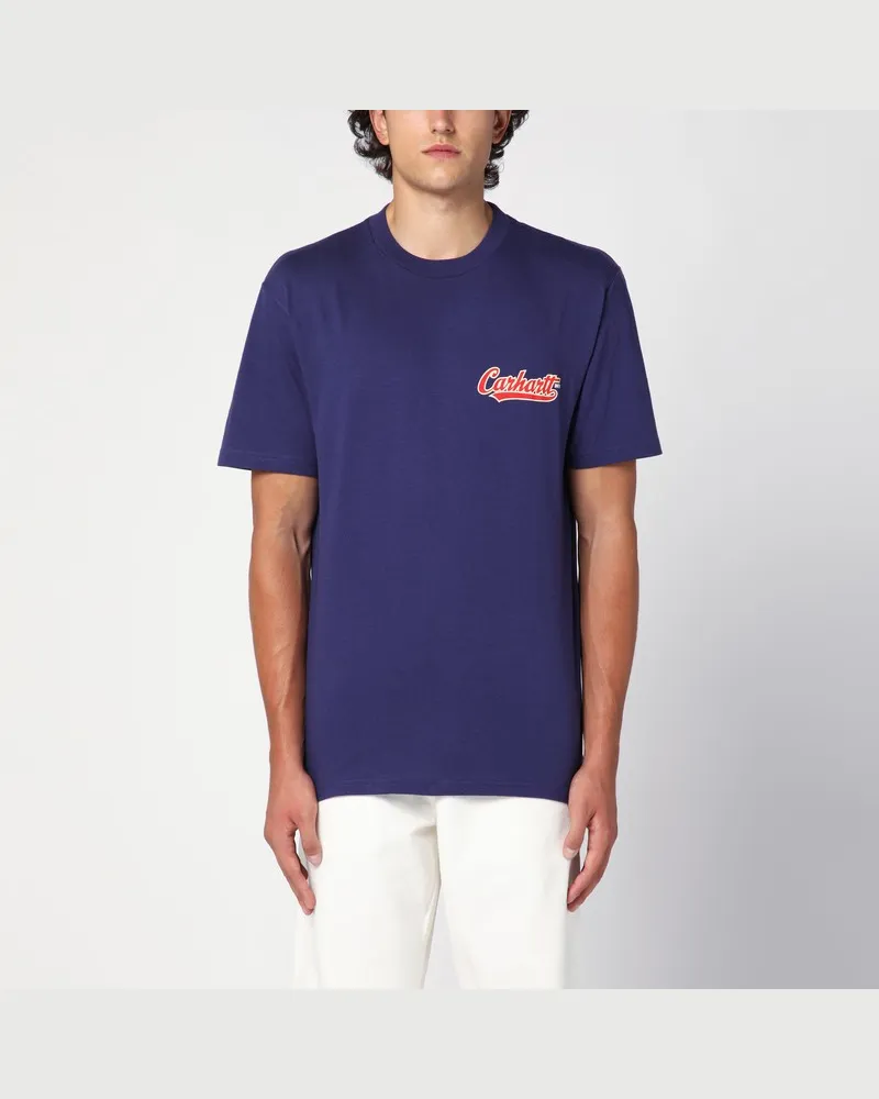 Carhartt WIP Aurafarbenes T-Shirt S/S Spill Blau
