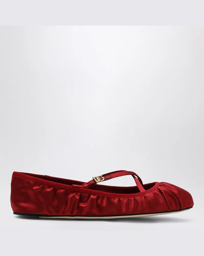 Dolce & Gabbana Rote Satin-Ballerinas Rot