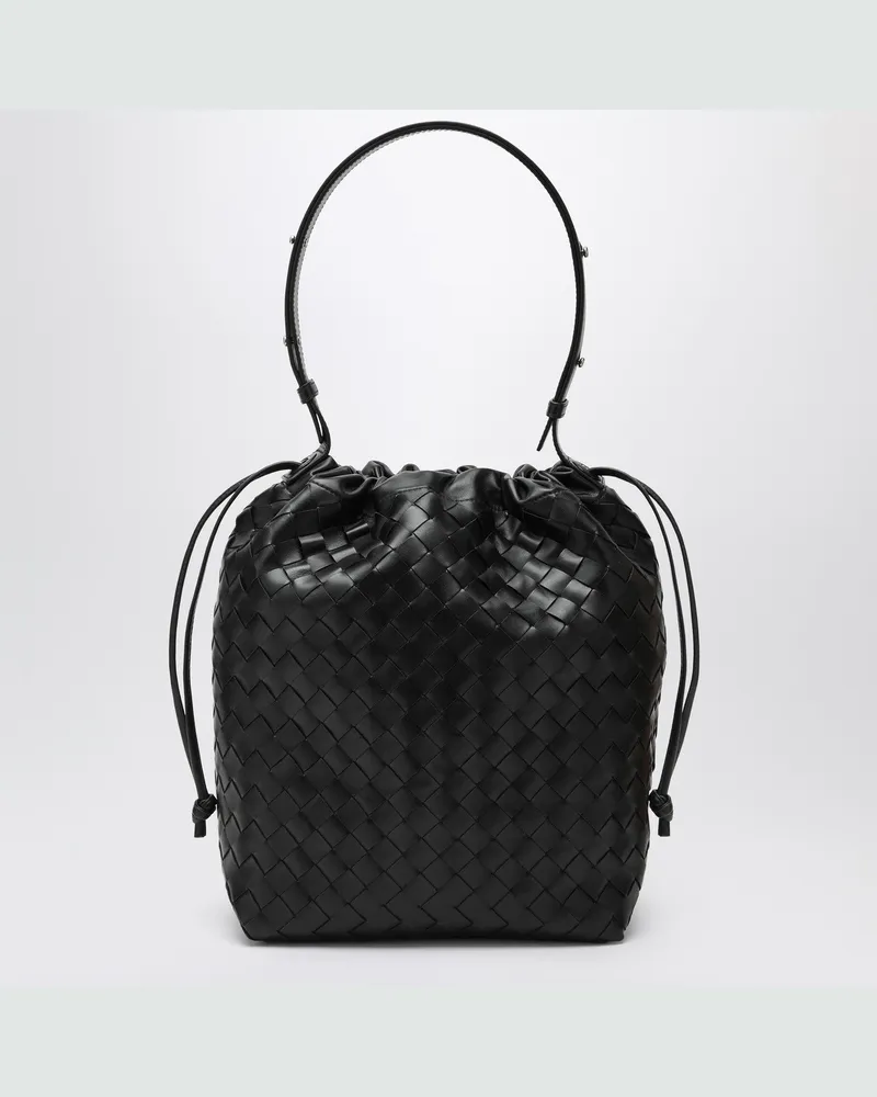 Bottega Veneta Schwarze Bucket Bag im Intrecciato Black