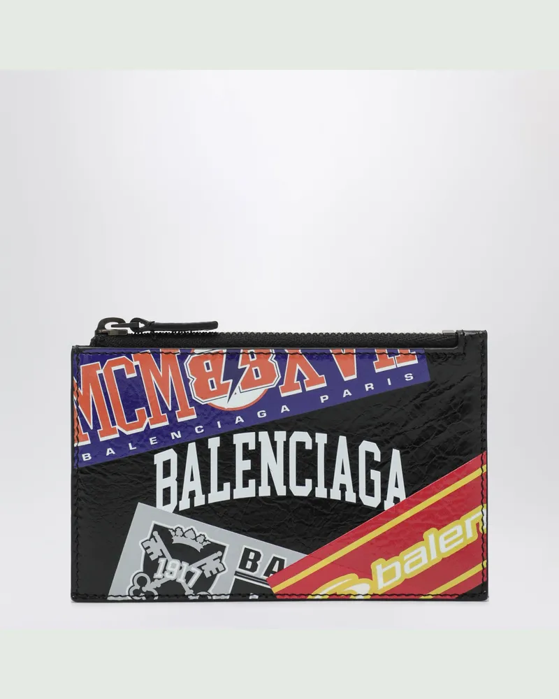 Balenciaga Große Cash Geldbörse aus schwarzem Leder Black