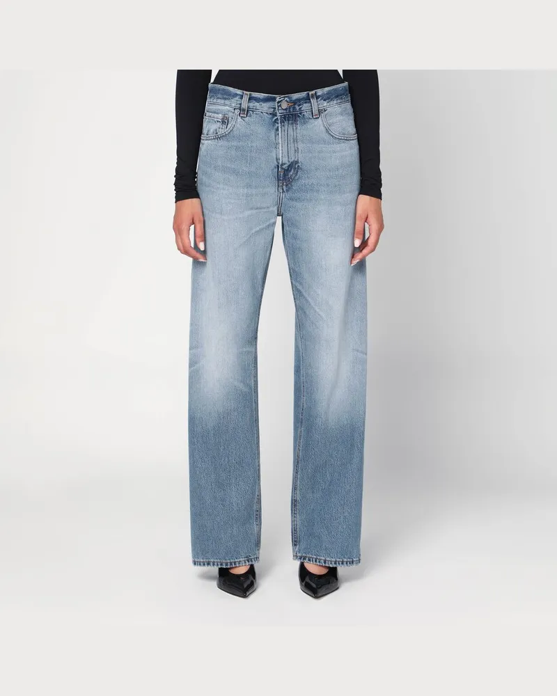 Haikure Weite blaue Jeans mit Wascheffekt Blau