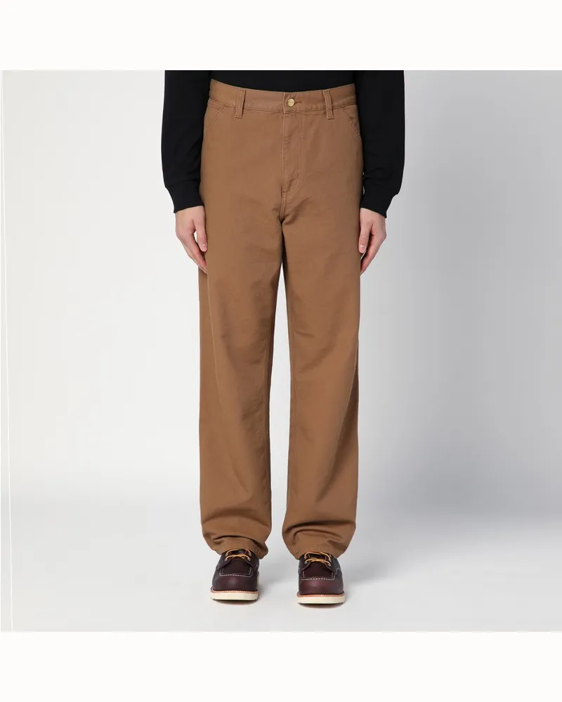 Carhartt WIP Single Knee Pant Hamilton aus Bio-Baumwoll-Canvas Braun