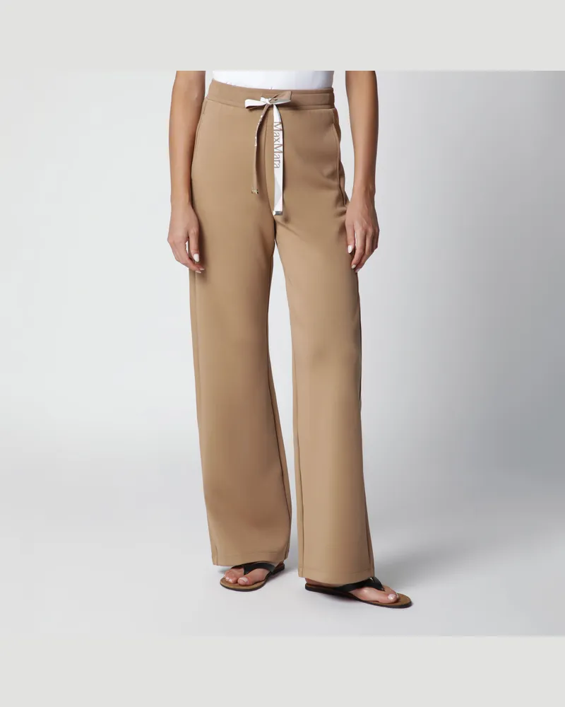 Max Mara Hose aus Baumwolljersey in Camel Brown